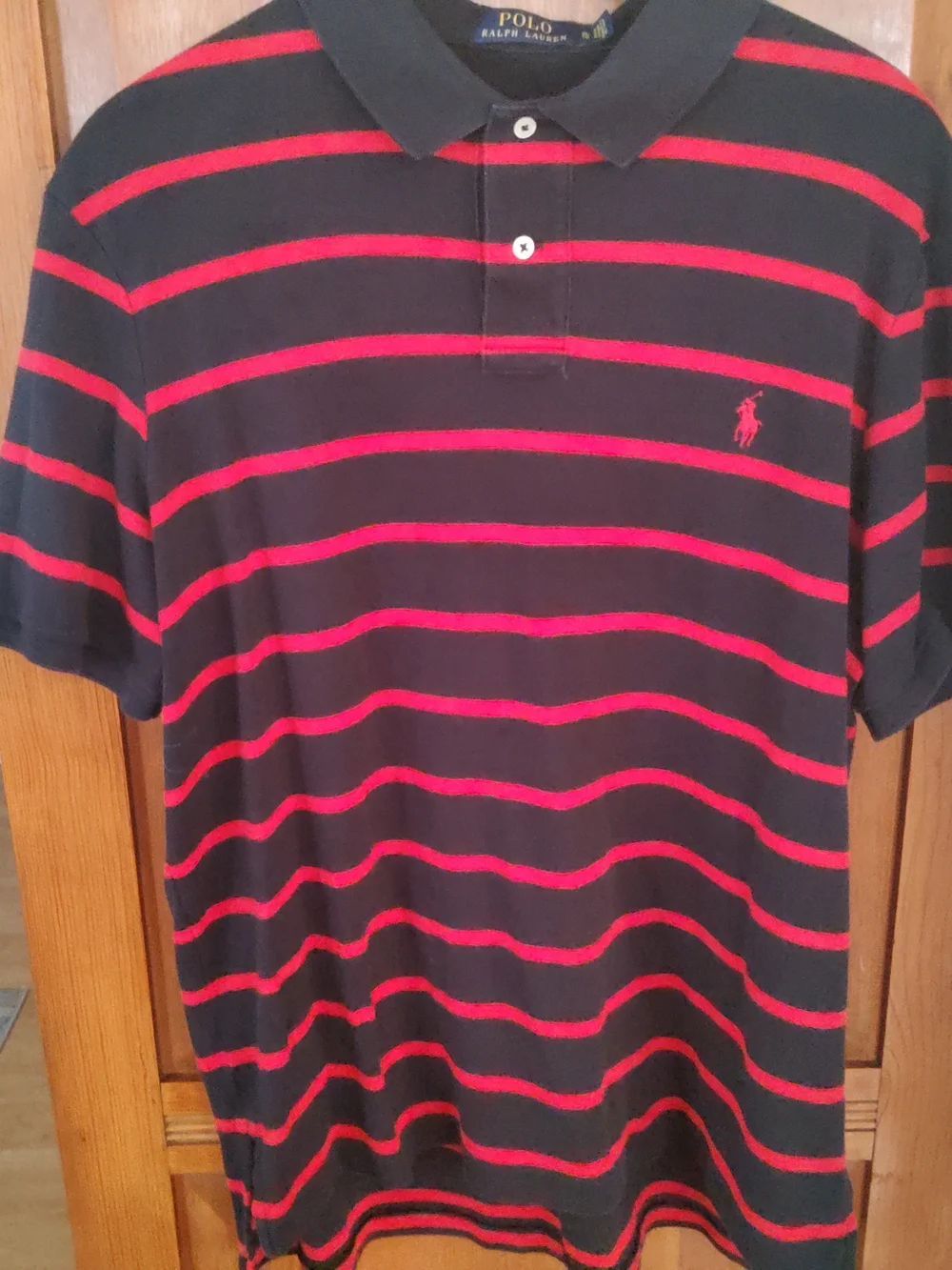 Polo by Ralph Lauren Men’s Black & Red Striped Polo Shirt